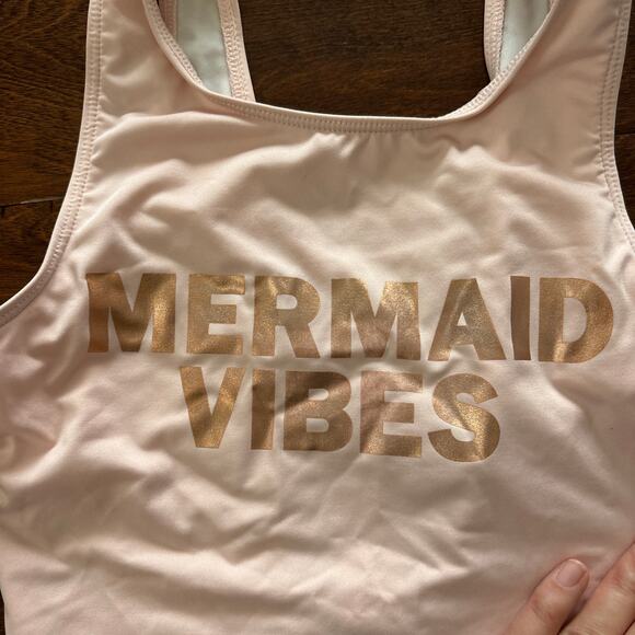 Harper Canyon Girls Size 14 Swimsuit One Piece Pink Mermaid Vibes - Picture 2 of 6
